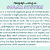 Paragraph on Solar System
