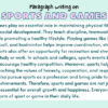 Paragraph on Sports and Games