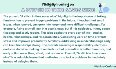 Paragraph on A Stitch in Time Saves Nine