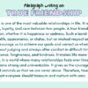 Paragraph on True Friendship