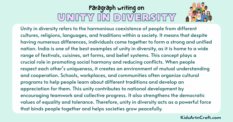 Expository Paragraph on the Unity in Diversity (Explains with Facts)