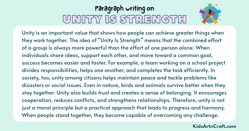 Expository Paragraph on Unity is Strength (Explains with Facts)