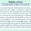 Paragraph on The Water Cycle