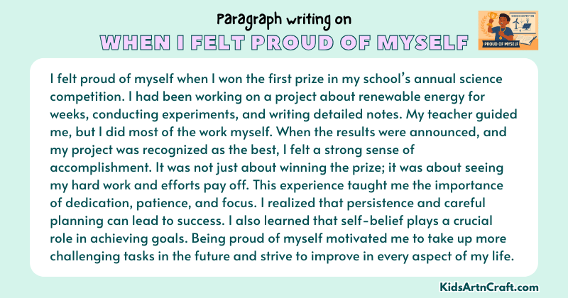 Paragraph on When I Felt Proud of Myself
