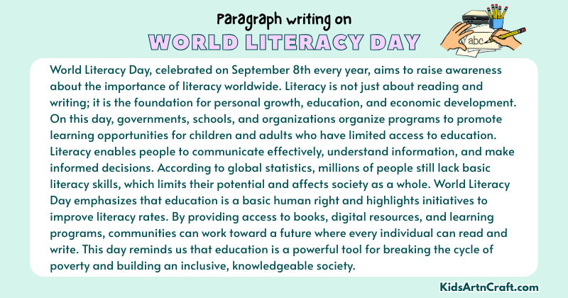 Expository Paragraph on World Literacy Day (Explains with Facts)