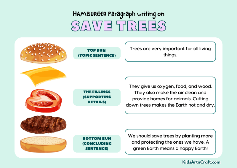 Save Trees Paragraph Writing with Hamburger Method
