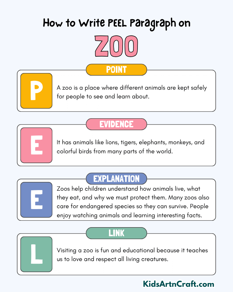 Zoo Paragraph Writing with PEEL Method