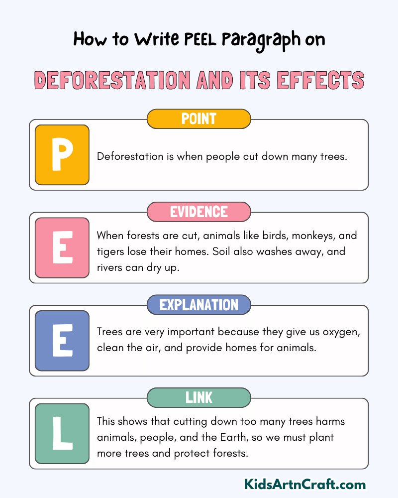 Deforestation and Its Effects Paragraph Writing with PEEL Method
