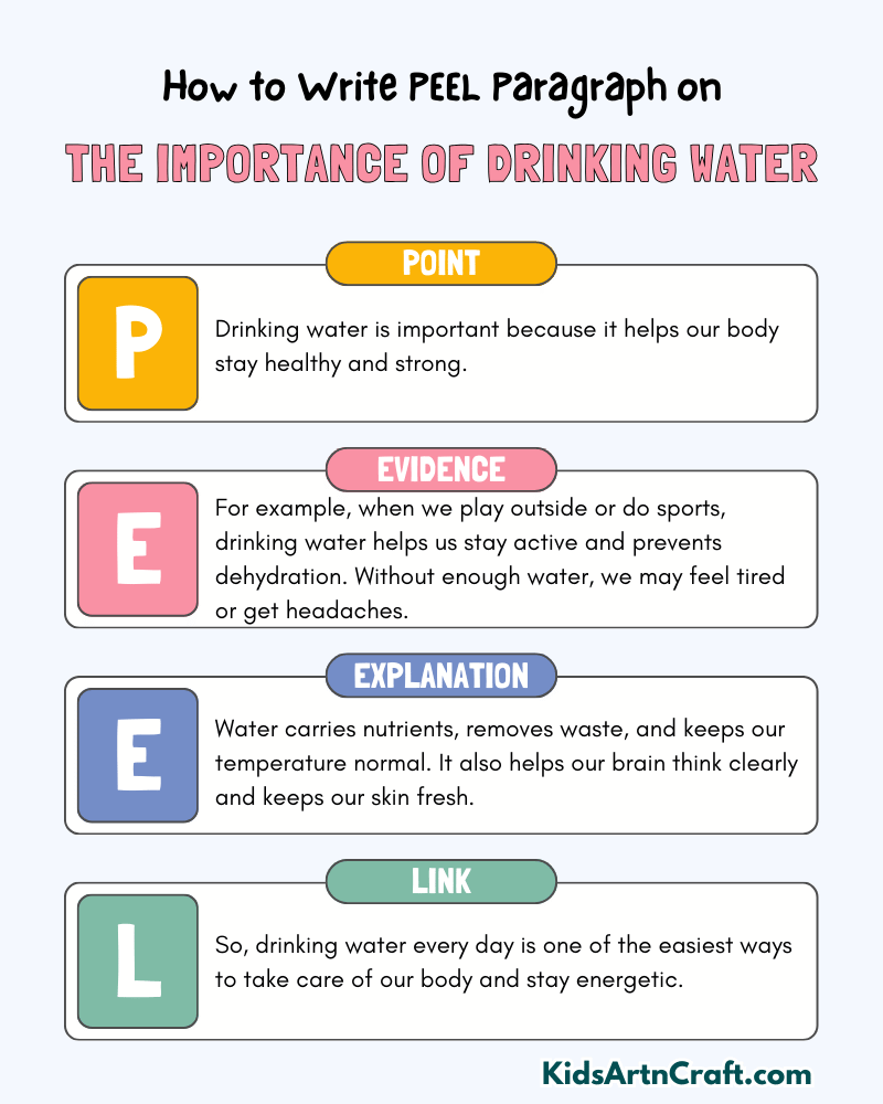 The Importance Of Drinking Water Paragraph Writing with PEEL Method