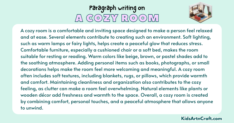 Expository Paragraph on A Cozy Room (Explains with Facts)