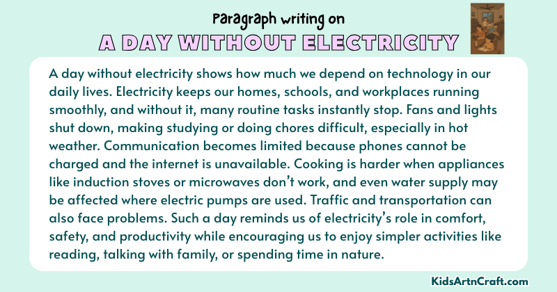 Paragraph on A Day Without Electricity