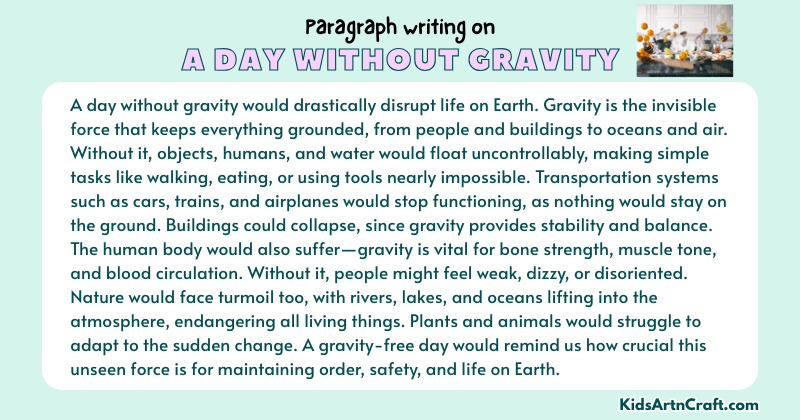 Expository Paragraph on A Day Without Gravity (Explains with Facts)