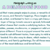 Paragraph on A Delicious Food