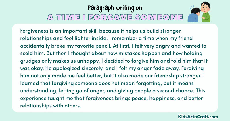 Expository Paragraph on A Time I Forgave Someone (Explains with Facts)