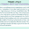 Paragraph on A Time I Got In Trouble (And What I Learned)