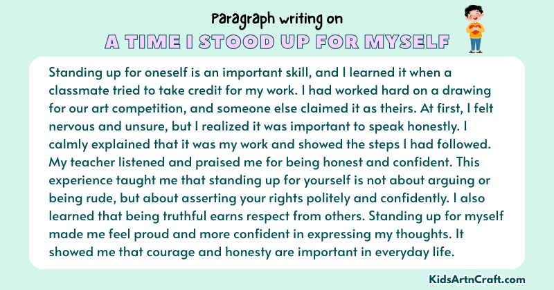 Expository Paragraph on A Time I Stood Up For Myself(Explains with Facts)