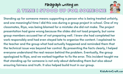 Paragraph on A Time I Stood Up for Someone