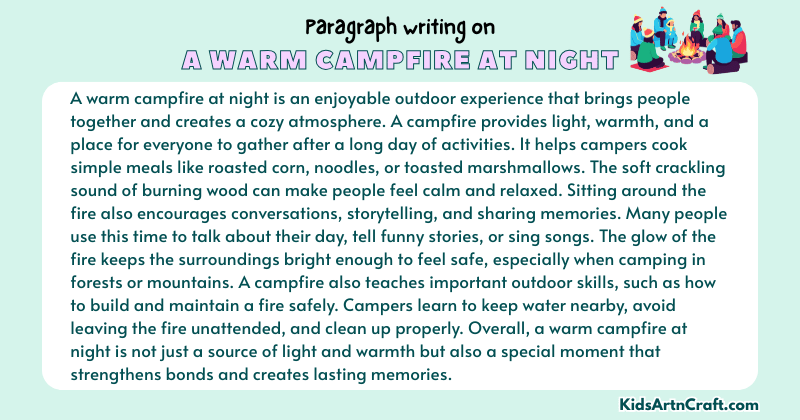 Expository Paragraph on A Warm Campfire At Night (Explains with Facts)