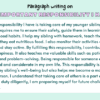 Paragraph on An Important Responsibility I Have