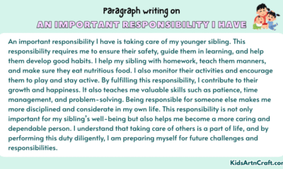 Paragraph on An Important Responsibility I Have