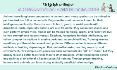 Paragraph on Animals That Can Be Trained