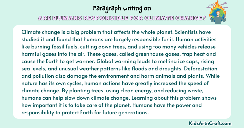 Paragraph on Are Humans Responsible For Climate Change?