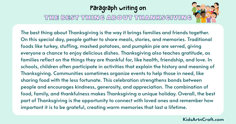 Expository Paragraph on The Best Thing About Thanksgiving (Explains with Facts)