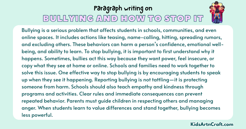 Expository Paragraph on Bullying and How to Stop It (Explains with Facts)