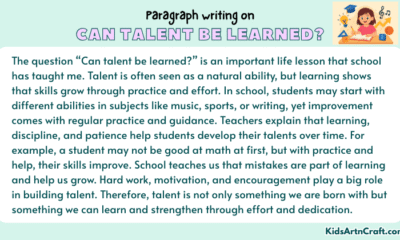 Paragraph on Can Talent Be Learned?