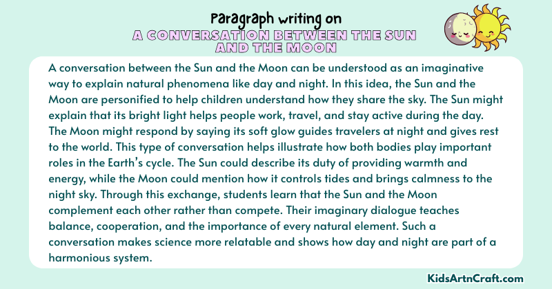 Expository Paragraph on A Conversation Between the Sun and the Moon (Explains with Facts)