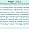 Paragraph on The Difference Between Right and Wrong