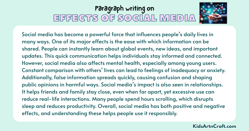 Expository Paragraph on Effects of Social Media (Explains with Facts)