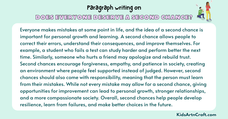 Expository Paragraph on Does Everyone Deserve A Second Chance? (Explains with Facts)