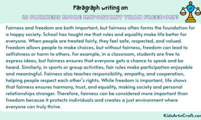 Paragraph on Is Fairness More Important Than Freedom?