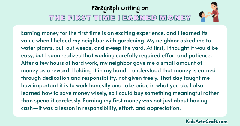 Paragraph on The First Time I Earned Money