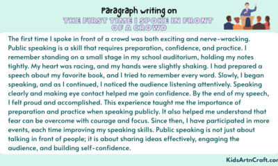 Paragraph on The first time I spoke in front of a crowd