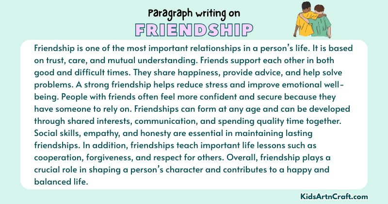 Expository Paragraph on Friendship (Explains with Facts)