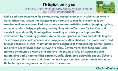 Paragraph on Should Governments Invest More In Public Parks?
