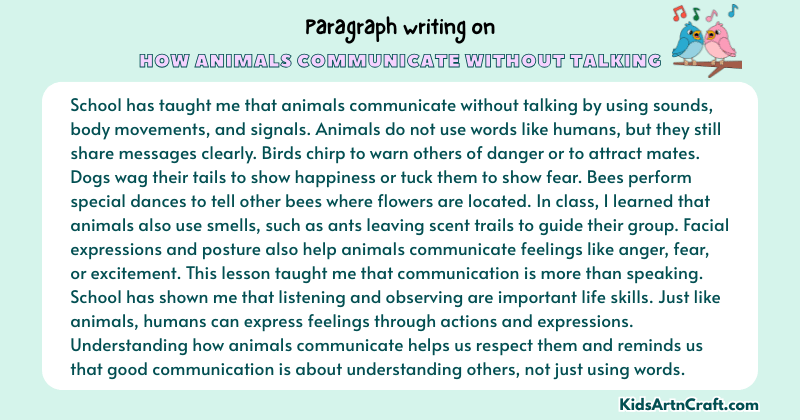 Paragraph on How Animals Communicate Without Talking