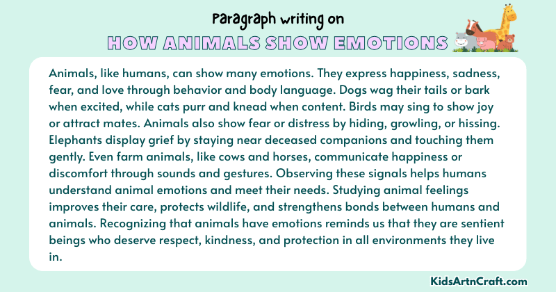 Paragraph on How Animals Show Emotions