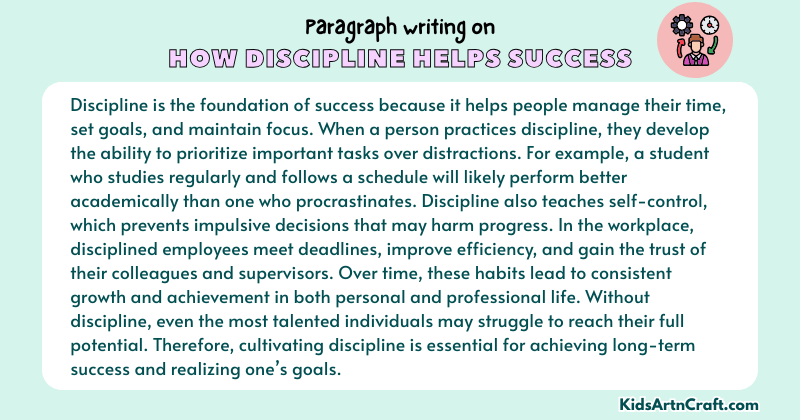Expository Paragraph on How Discipline Helps Success (Explains with Facts)