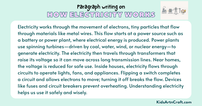 Expository Paragraph on How Electricity Works (Explains with Facts)