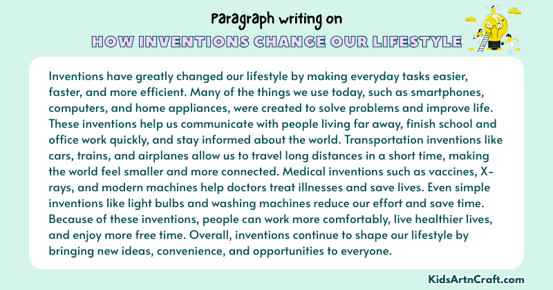 Expository Paragraph on How Inventions Change Our Lifestyle (Explains with Facts)