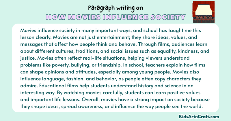 Paragraph on How Movies Influence Society