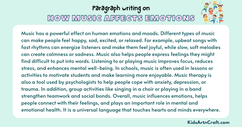 Expository Paragraph on How Music Affects Emotions (Explains with Facts)