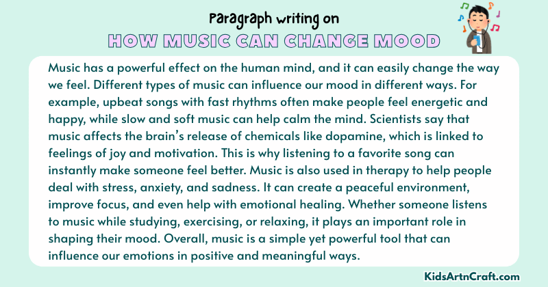 Expository Paragraph on How Music Can Change Mood (Explains with Facts)