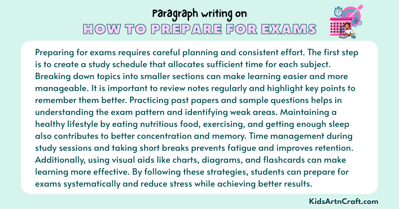 Expository Paragraph on How to Prepare for Exams (Explains with Facts)