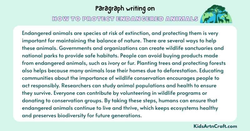 Expository Paragraph on How to Protect Endangered Animals (Explains with Facts)