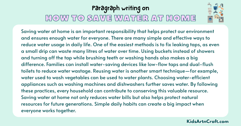 Paragraph on How To Save Water At Home