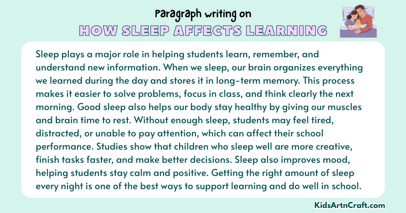 Paragraph on How Sleep Affects Learning